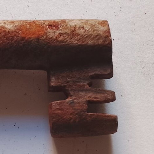 Handmade iron key used, 14cm, late 19th century from Ioannina mansion