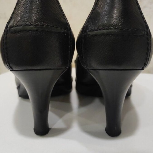 Sergio Rossi women's high heel shoes, black leather, size 37