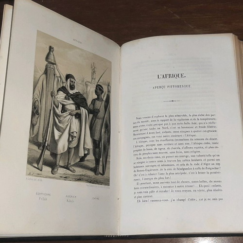 Geography and Ethnography of Various Nations with 9 Lithographs, like new, French edition