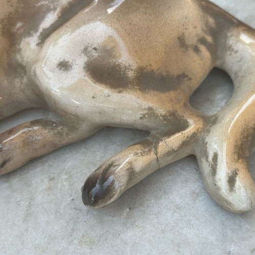 Ceramic Lavdanis wolfdog figurine used with damages