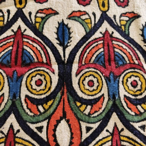 Linen batik curtain 140x245 like new without tape