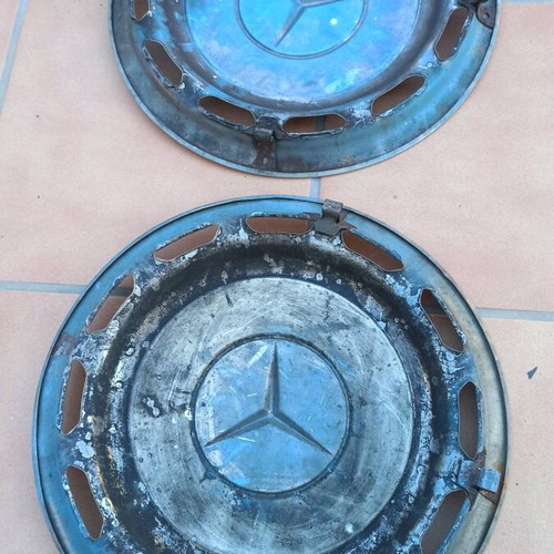 Mercedes Benz wheel caps W113 W108 W109 W112 W107 W111 W116 used, chrome nickel