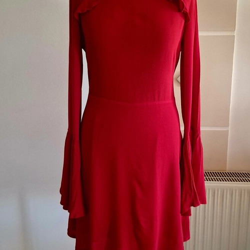 Pull & Bear red dress like new with crystals on shoulders