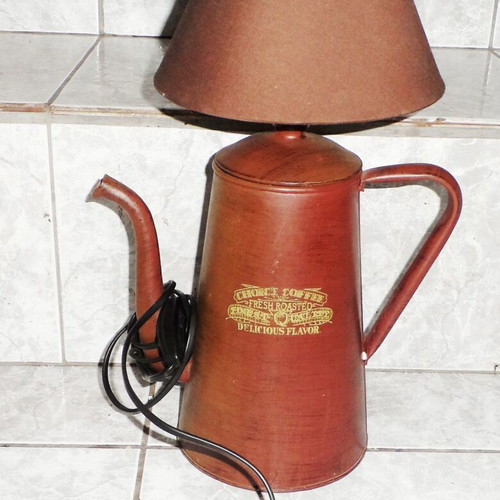 Table lamp coffee pot metal new