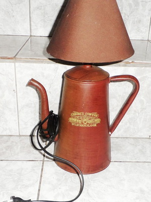 Table lamp coffee pot metal new