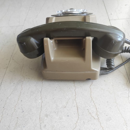 Telephone from the 1980s used, green wired