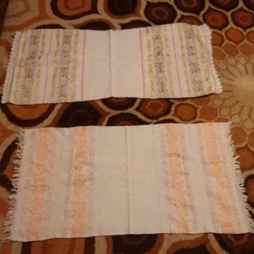 Table runners unused, set of 2 woven towels 86x44 and 97x44