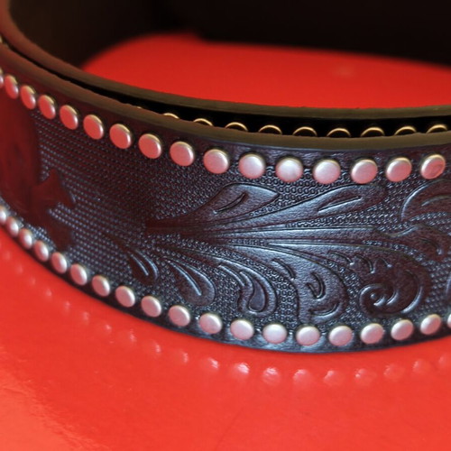 Motorhead leather belt new, 120cm, black with Snaggletooth buckle