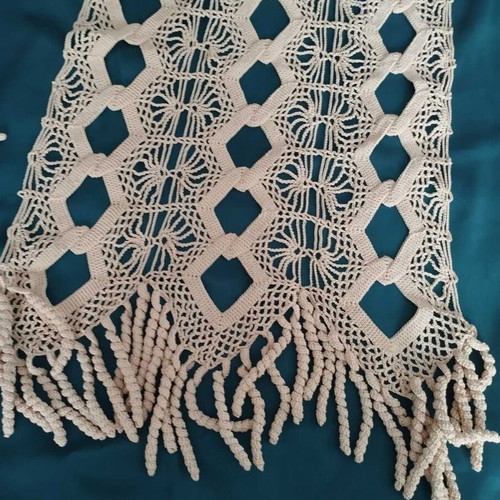 Beige handmade crochet set new, 188x75, 155x34, 190x38 cm