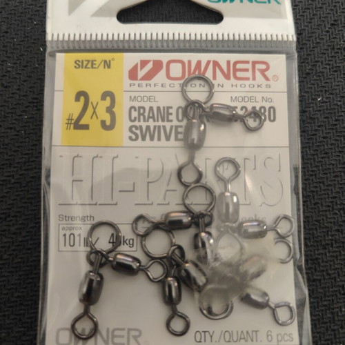 Owner Crane Oyako Swivel 52480 double fishing swivels new, pack of 3