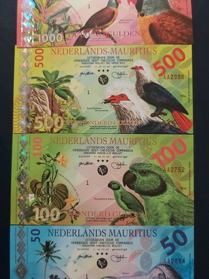 Gulden Mauritius polymer φαντασίας καινούργιο σετ 50, 100, 500, 1.000