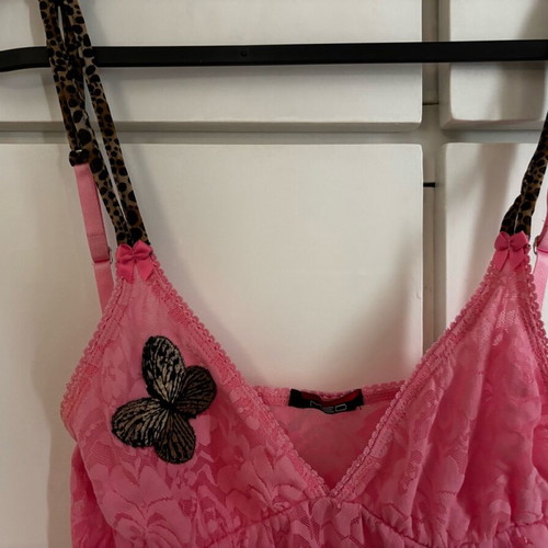 MED Lingerie lace pink with leopard details, new