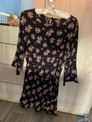 Summer black floral mini dress like new