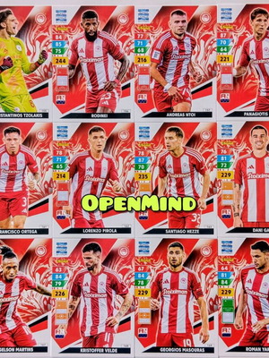 Base set Olympiacos Super League 2024-25 Adrenalyn XL καινούργιο (18 κάρτες)