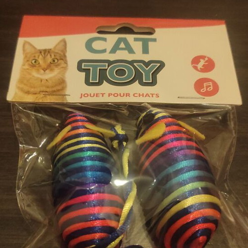 Cat toy 2 colorful mice new