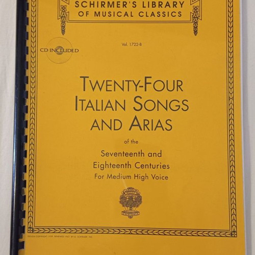 Music book Twenty-Four Italian Songs and Arias used