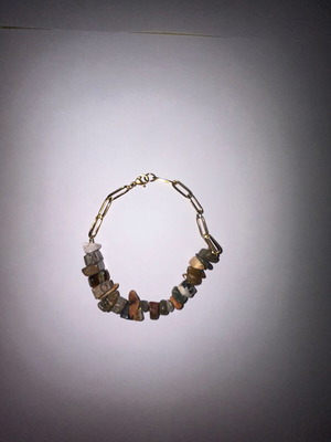 Bracelet with stones and chain new in earthy tones