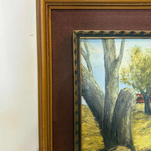 Vintage hand-painted wall frame used with artist signature 71x91