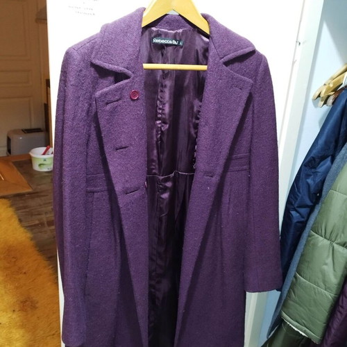 Rebecca Blu purple wool coat like new, size M/L