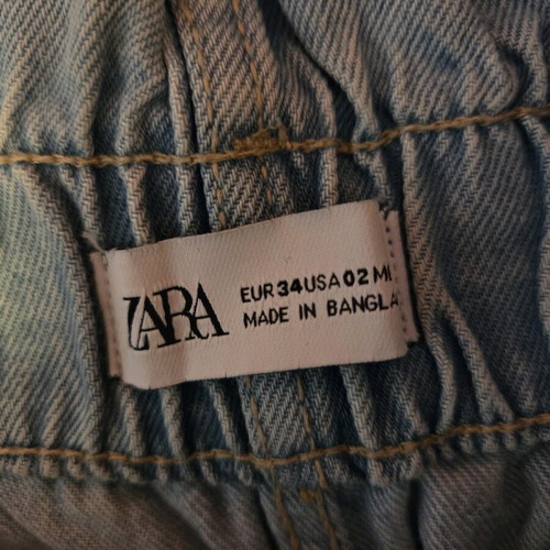Zara denim shorts extra small like new, high waist, blue