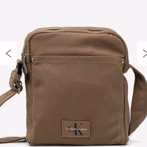 Calvin Klein Jeans fabric crossbody bag beige new