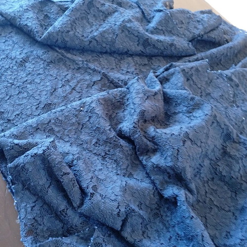 Blue navy lace fabric kainourgio, dimensions 0.65x1.80 m