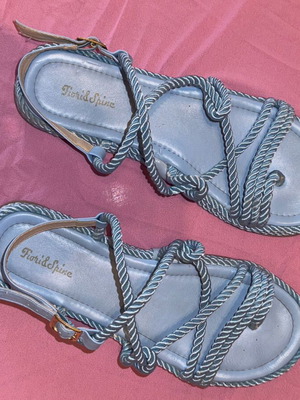 Rope Sandals like new, size 40, blue flat design