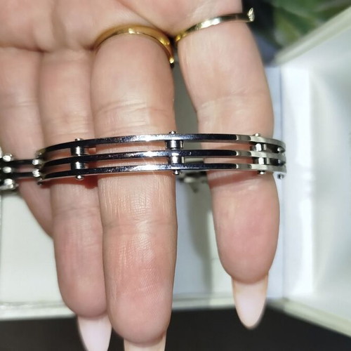 Gregio stainless steel men's bracelet new silver