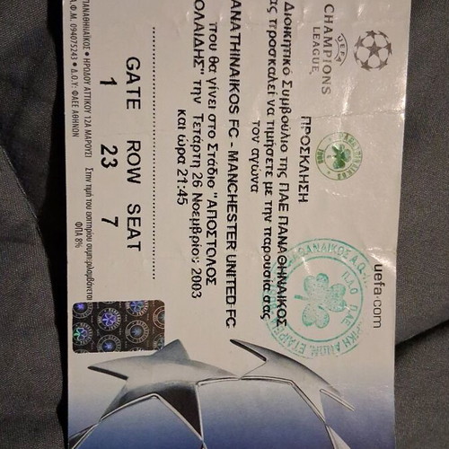 Used old collectible sports tickets