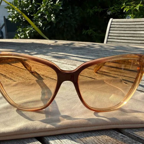 Bottega Veneta Crystal Yellow Honey Glitter Butterfly Sunglasses