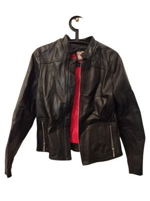 Jacket δερμάτινο μεταχειρισμένο Stradivarius μαύρο S 100% γνήσιο δέρμα