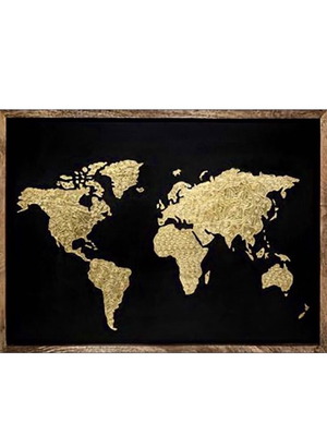 World painting with gold effect new 78x58