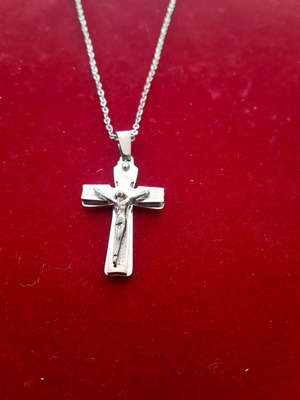 Steel cross men's 12 Survivors new silver
