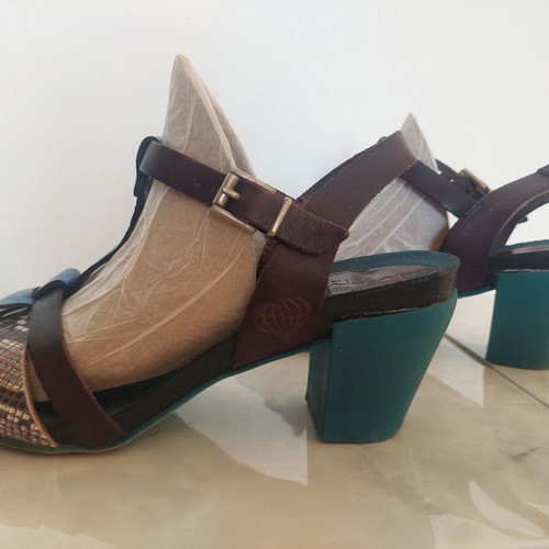 Take Me leather sandals used, blue and brown, size 37