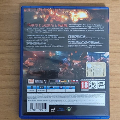 Shadow Warrior PS4 game Europe version