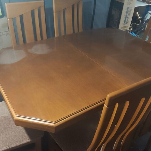 Dining table with 6 chairs used, solid wood