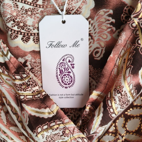 Salmon Crop Top and Pants Set new, colorful paisley print