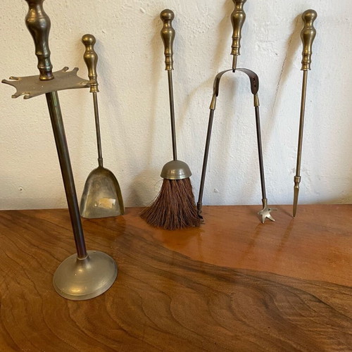 Brass fireplace set used, vintage collectible