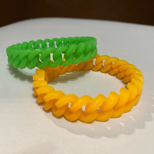Silicone bracelets like new, green phosphorescent and orange