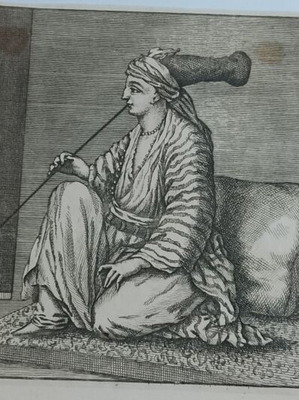 Jeune Juifve 1702 χαλκογραφία, νεαρή Εβραία της Σμύρνης με τσιμπούκι