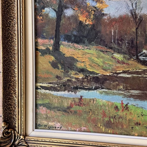 Vintage painting with gold frame used