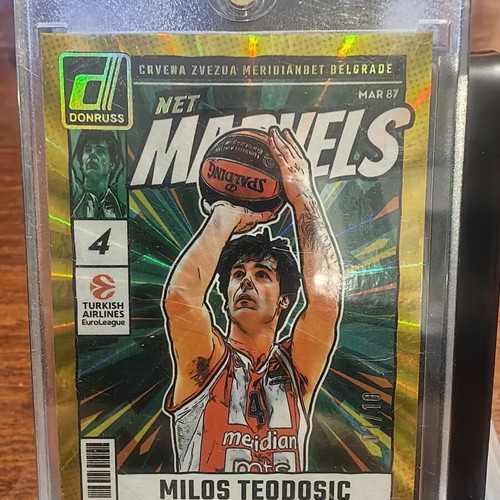 2024-25 Panini Donruss EuroLeague Basketball Net Marvels Gold Laser Parallel card Milos Teodosic