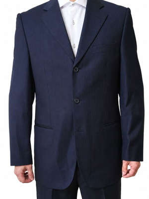 Hinxton House men's suit blue navy pinstripe like new, jacket 40, pants 36