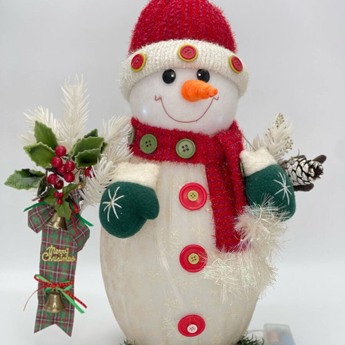 Christmas snowman vintage 1980 illuminated like new, height 46 cm