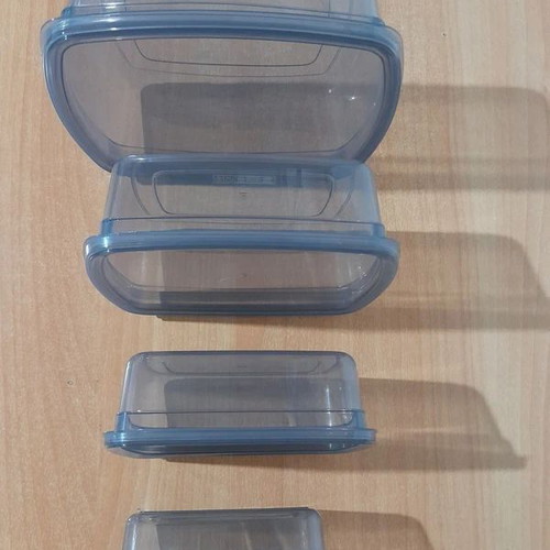 Food Storage Containers Set of 4, New, Anthracite Transparent