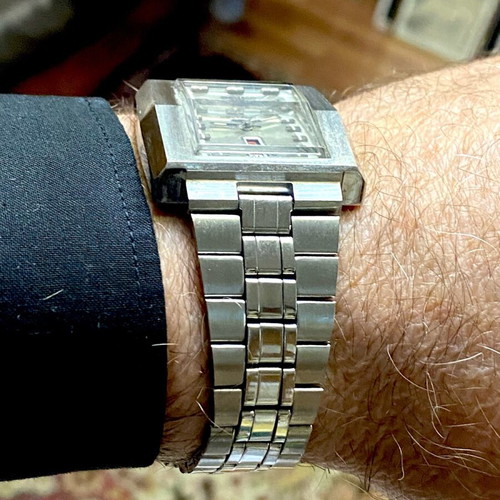 Seiko 5 DX men's watch new, steel, with briolette sapphire