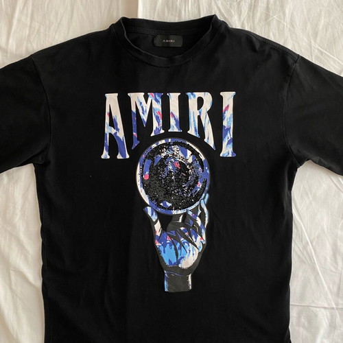 Amiri mens t-shirt used, size XL, black-purple