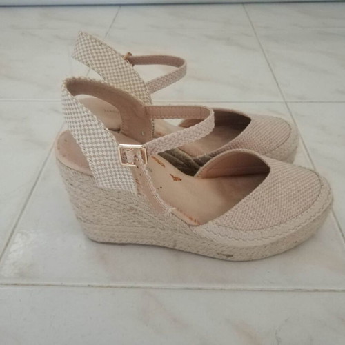 Espadrille platform sandals size 39, like new, beige, 8cm heel
