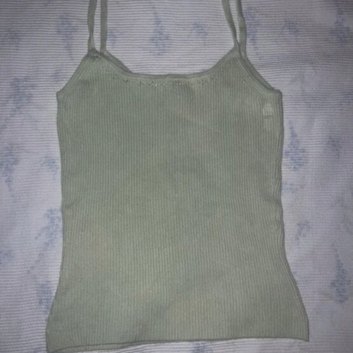 Ribbed crop top sage green size M like new