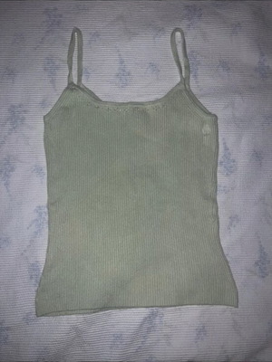 Ribbed crop top sage green μέγεθος M σαν καινούργιο